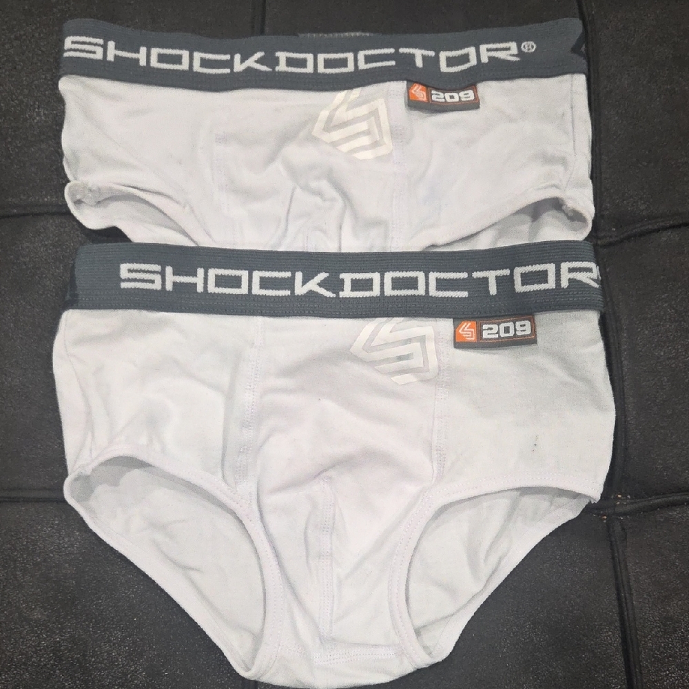 Shock Doctor Kids White Briefs